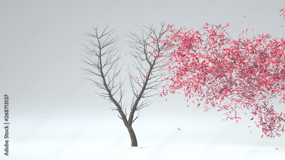 Growing Tree in a shape of Heart. Alpha Channel. 3D rendering. Growing Tree in a shape of Heart. Alpha Channel. 3D rendering.