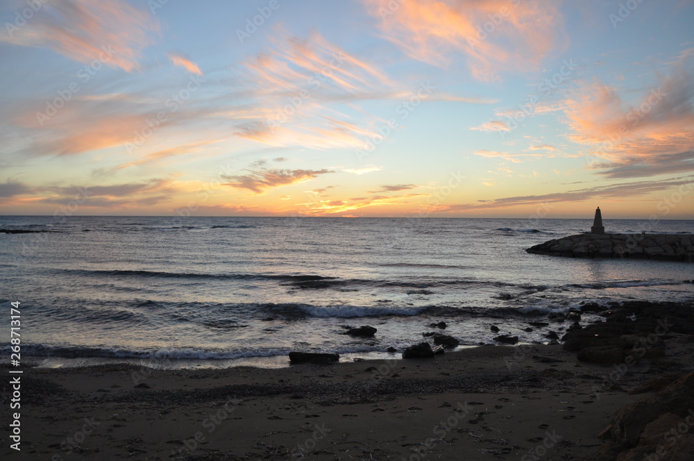 Obraz premium The beautiful sunset natural sea landscape