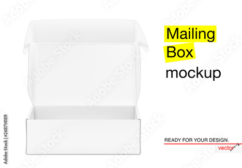 Open box mockup. Ready for presentation your product. Vector illustration. EPS10.	