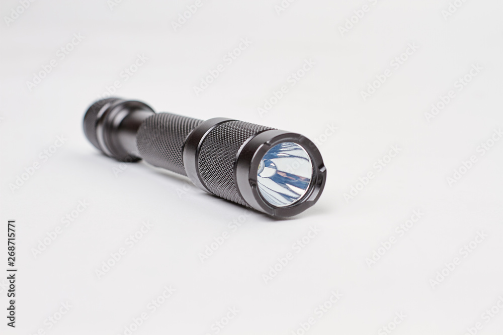 Black torch. White isolated background. Black torch. White isolated background.