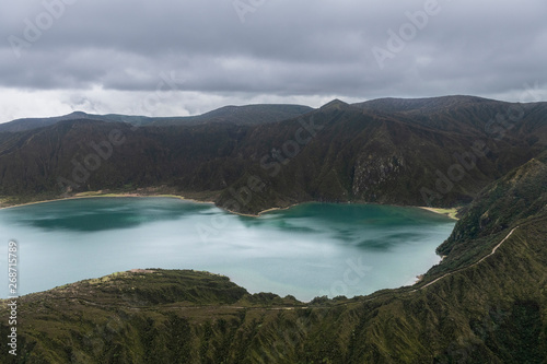 Aerial landscape of the amazing Lagoa do Fogo lake