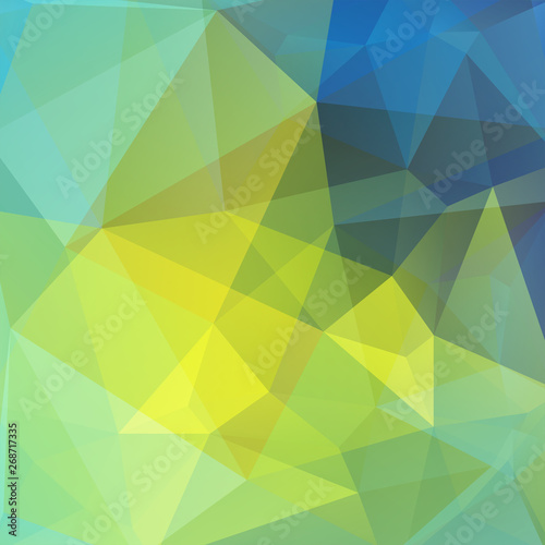 Abstract geometric style background. Yellow  green  blue colors. Vector illustration