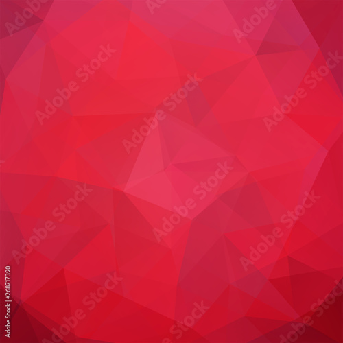 Abstract mosaic background. Triangle geometric background. Design elements. Vector illustration. Pink, red colors.