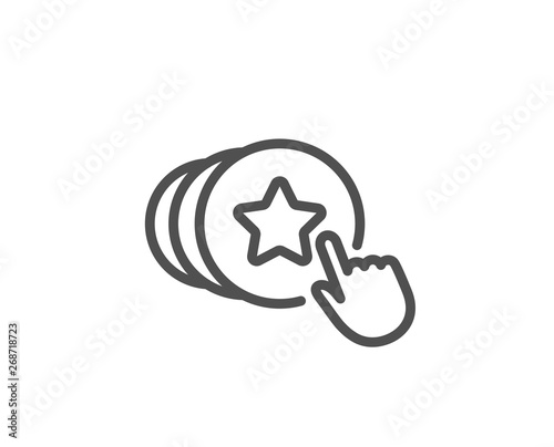 Hold heart line icon. Friends love sign. Brand ambassador hand symbol. Quality design element. Linear style hold heart icon. Editable stroke. Vector