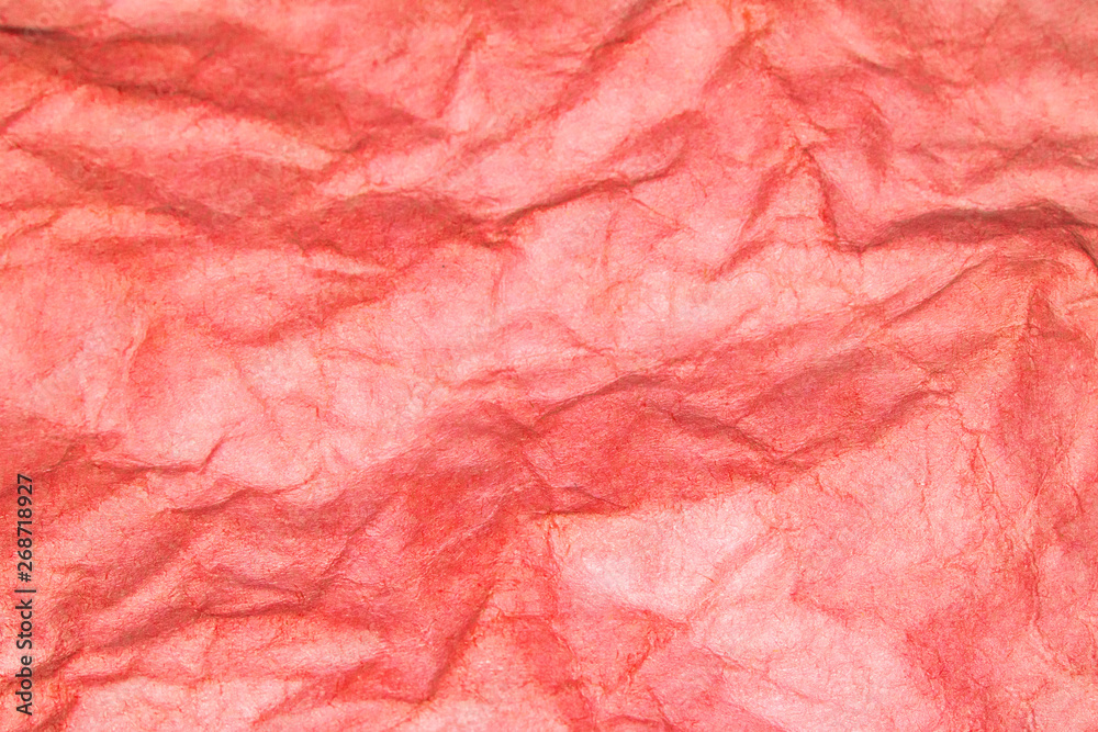 Textured Pink Red Crumpled Rough paper Multicoloured Background