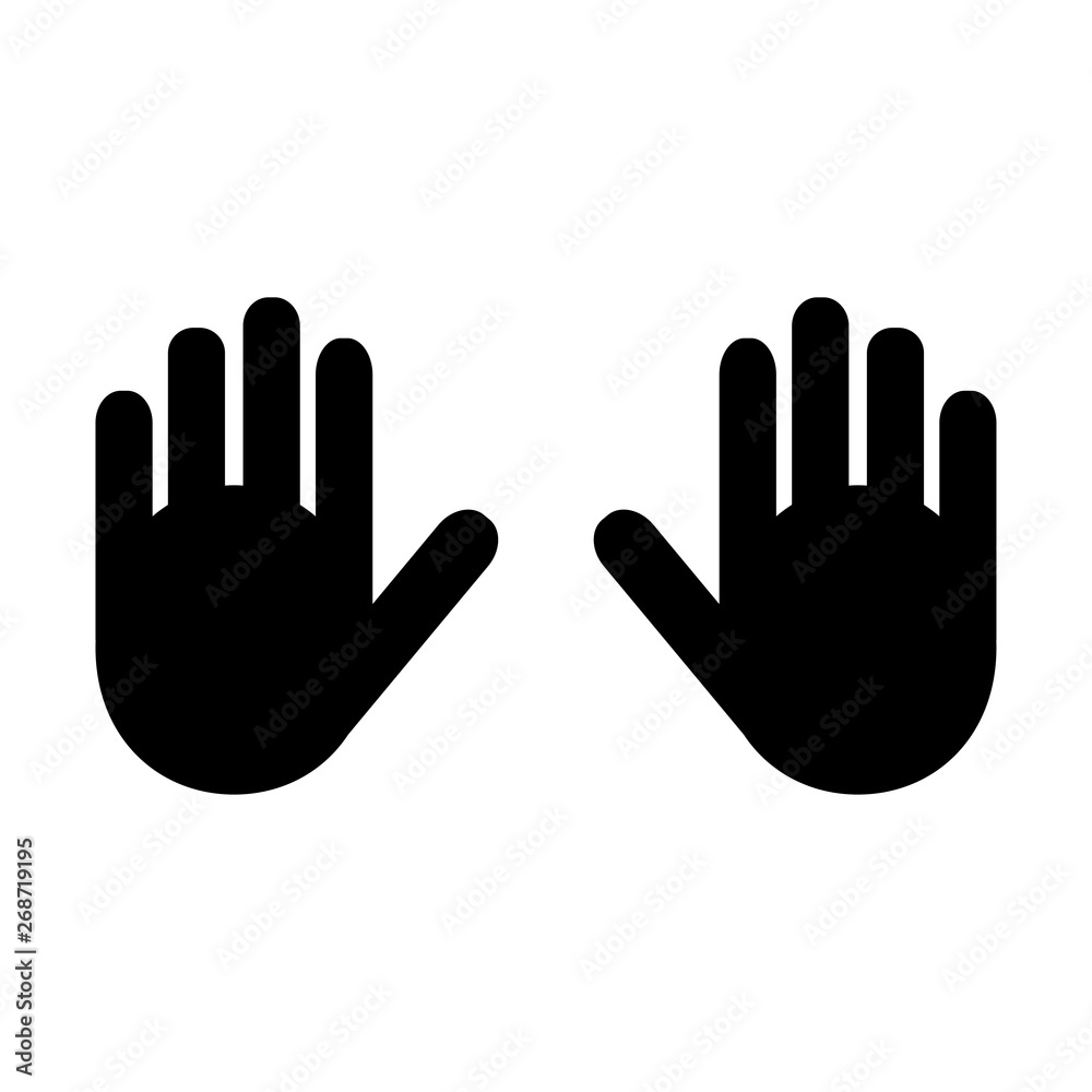 Hand icon vector on white background Hand icon vector on white background