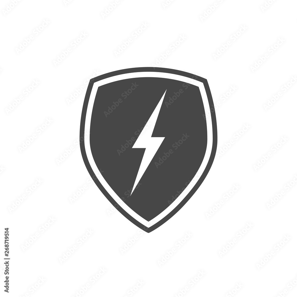 Vector shield and lightning symbol Vector shield and lightning symbol