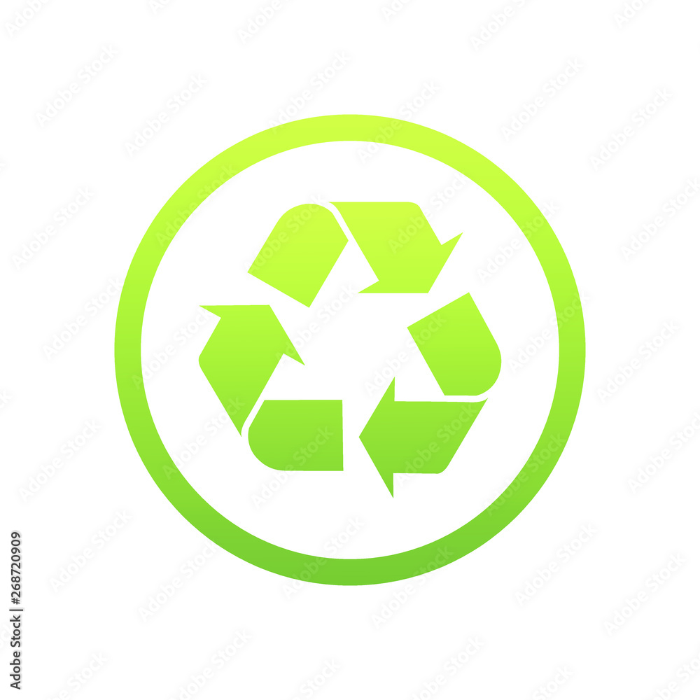 Vector illustration of recycle icon. Style is flat rounded symbol, eco green, rounded angles, white background Vector illustration of recycle icon. Style is flat rounded symbol, eco green, rounded angles, white background