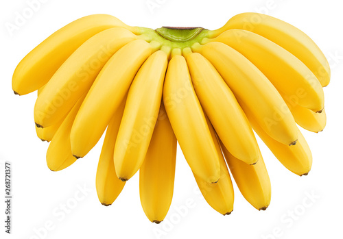 Billede på lærred bunch of bananas isolated on white background, clipping path, full depth of fiel