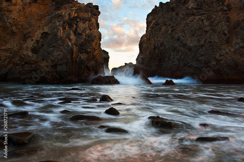 waves crashing in big sur california