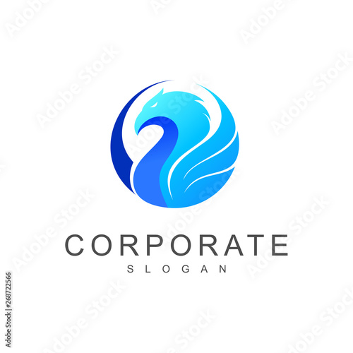 eagle logo ,professional flight icon + the bird's logo with wings expands