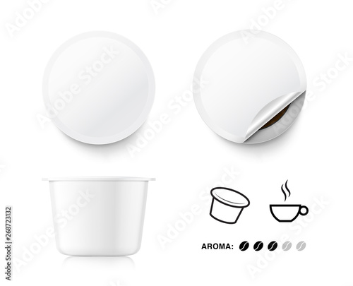 Coffee capsule set. Vector illustration on white background. Easy to use for presentation your product, idea, design. EPS10.