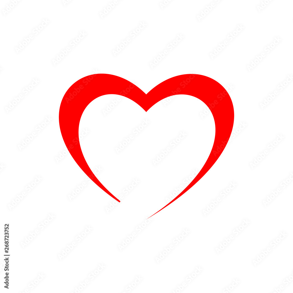 Heart Icon Love Symbol Romance Illustration Flat Vector Design