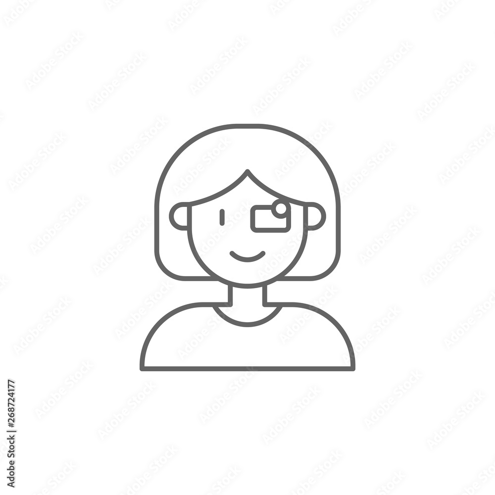 Eyeglasses, woman, technology icon. Element of future world icon. Thin line icon for website design and development, app development. Premium icon