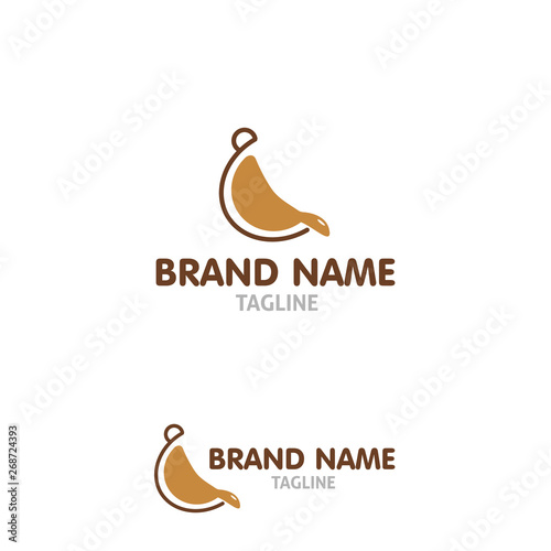 Poured Coffee Modern Logo, brown coffee design, hot coffee logo concept