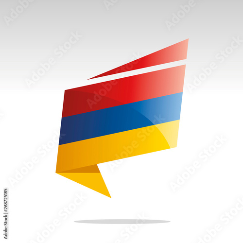 New abstract Armenia flag origami logo icon button label vector