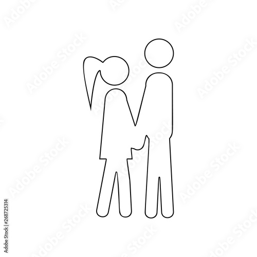 Couple in love icon. Element of Love for mobile concept and web apps icon. Outline, thin line icon for website design and development, app development