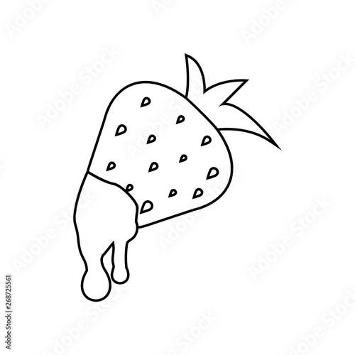 Chocolate dipped strawberry icon. Element of Love for mobile concept and web apps icon. Outline, thin line icon for website design and development, app development