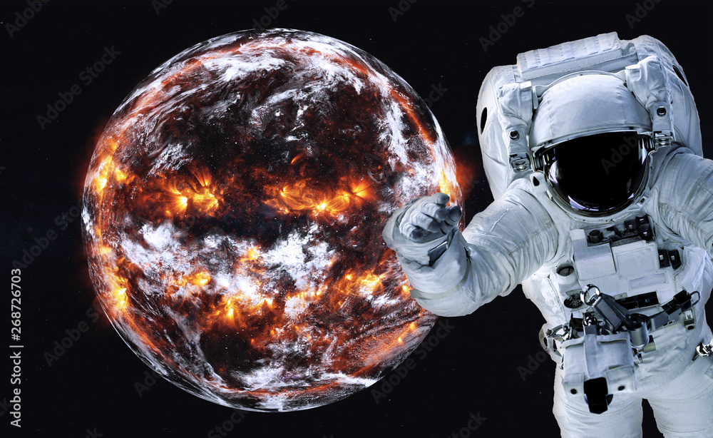 astronaut earth blowing up