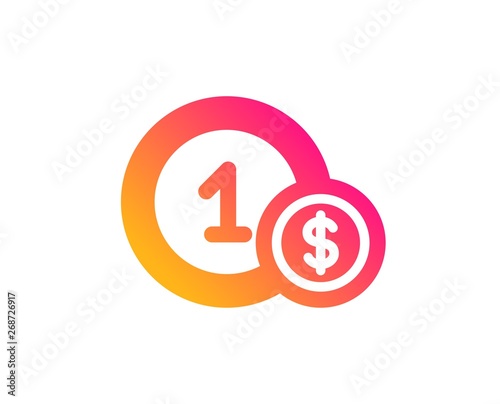 Coins icon. Money sign. Dollar currency symbol. Cash payment method. Classic flat style. Gradient usd coins icon. Vector
