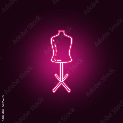 mannequin for tailoring neon icon. Elements of Measure set. Simple icon for websites, web design, mobile app, info graphics