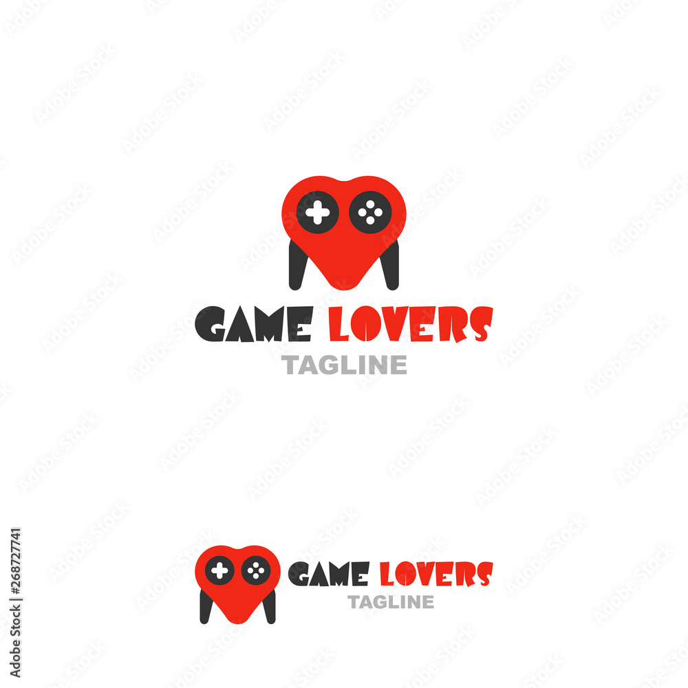 Game logo design, game lovers design concept, love icon, lovely gamer