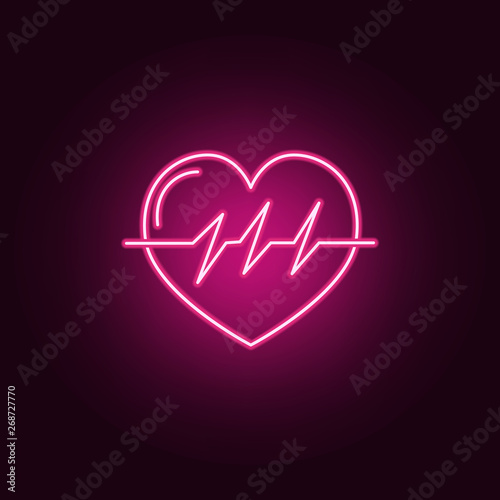 Heart Beat neon icon. Elements of Medecine set. Simple icon for websites, web design, mobile app, info graphics