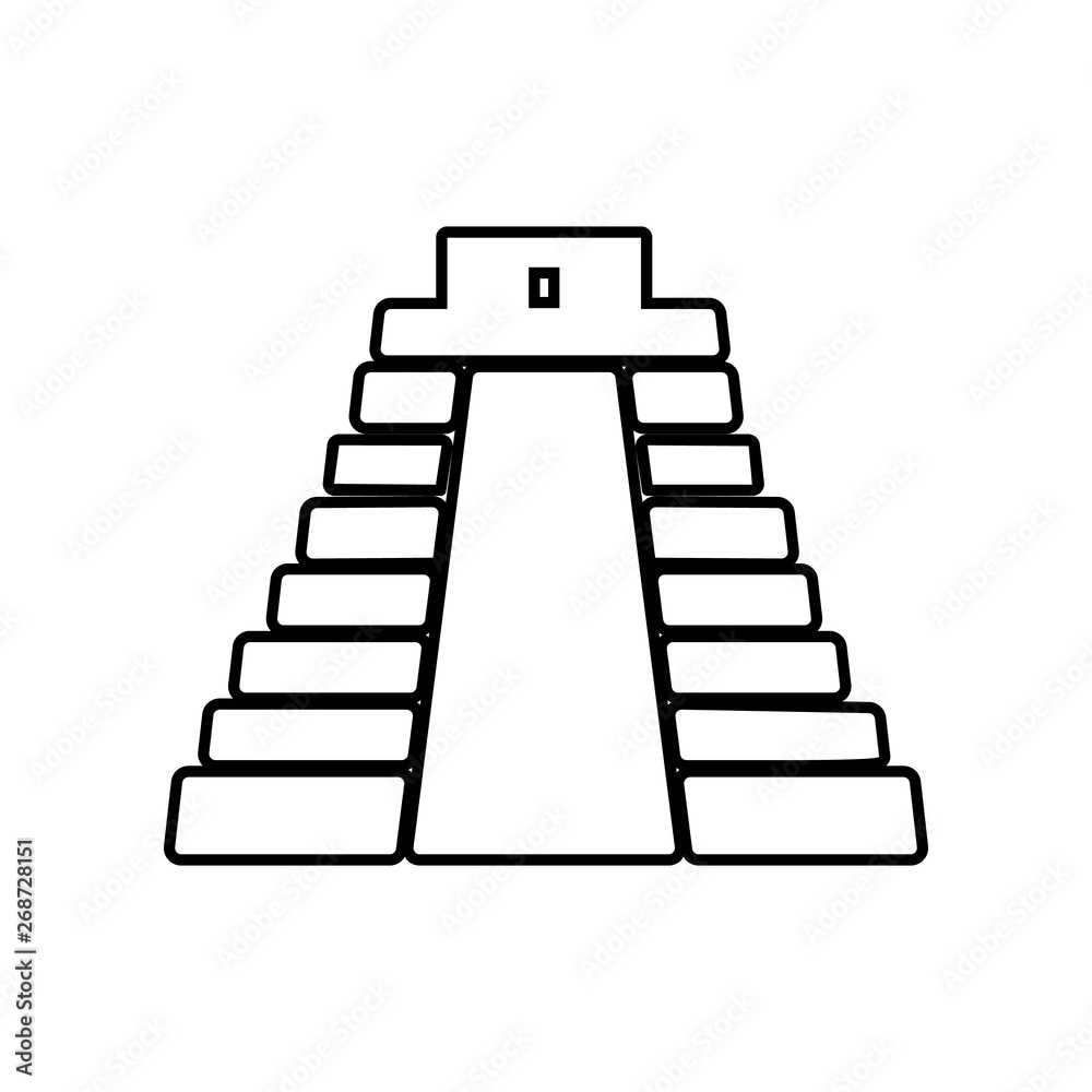 pyramid in Mexico icon. Element of Mexico for mobile concept and web apps icon. Outline, thin line icon for website design and development, app development pyramid in Mexico icon. Element of Mexico for mobile concept and web apps icon. Outline, thin line icon for website design and development, app development