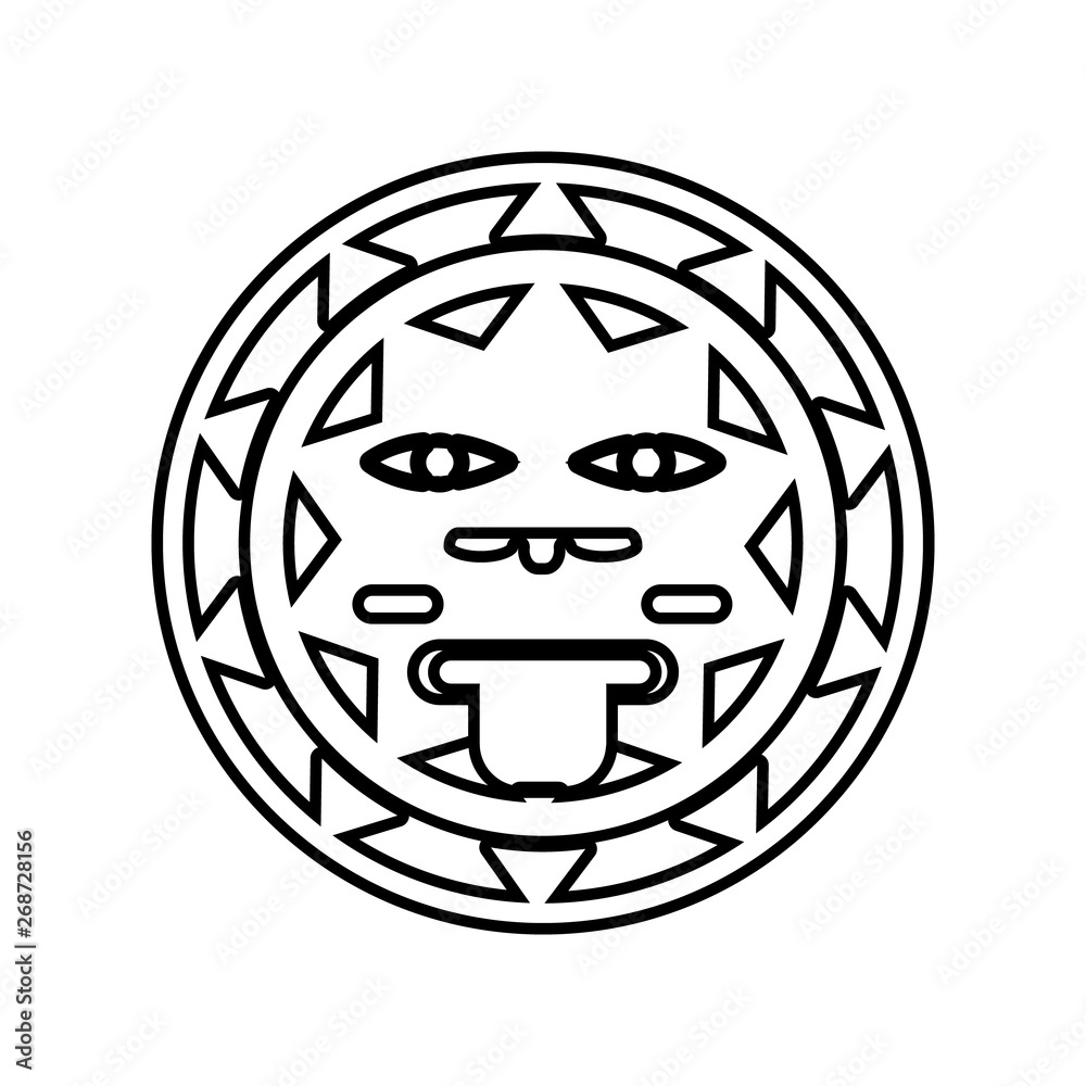 the sign of the sun of Mexico icon. Element of Mexico for mobile concept and web apps icon. Outline, thin line icon for website design and development, app development the sign of the sun of Mexico icon. Element of Mexico for mobile concept and web apps icon. Outline, thin line icon for website design and development, app development