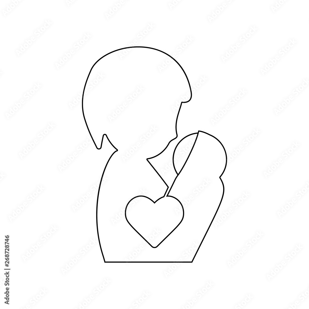 mother with baby icon. Element of Mother day for mobile concept and web apps icon. Outline, thin line icon for website design and development, app development mother with baby icon. Element of Mother day for mobile concept and web apps icon. Outline, thin line icon for website design and development, app development