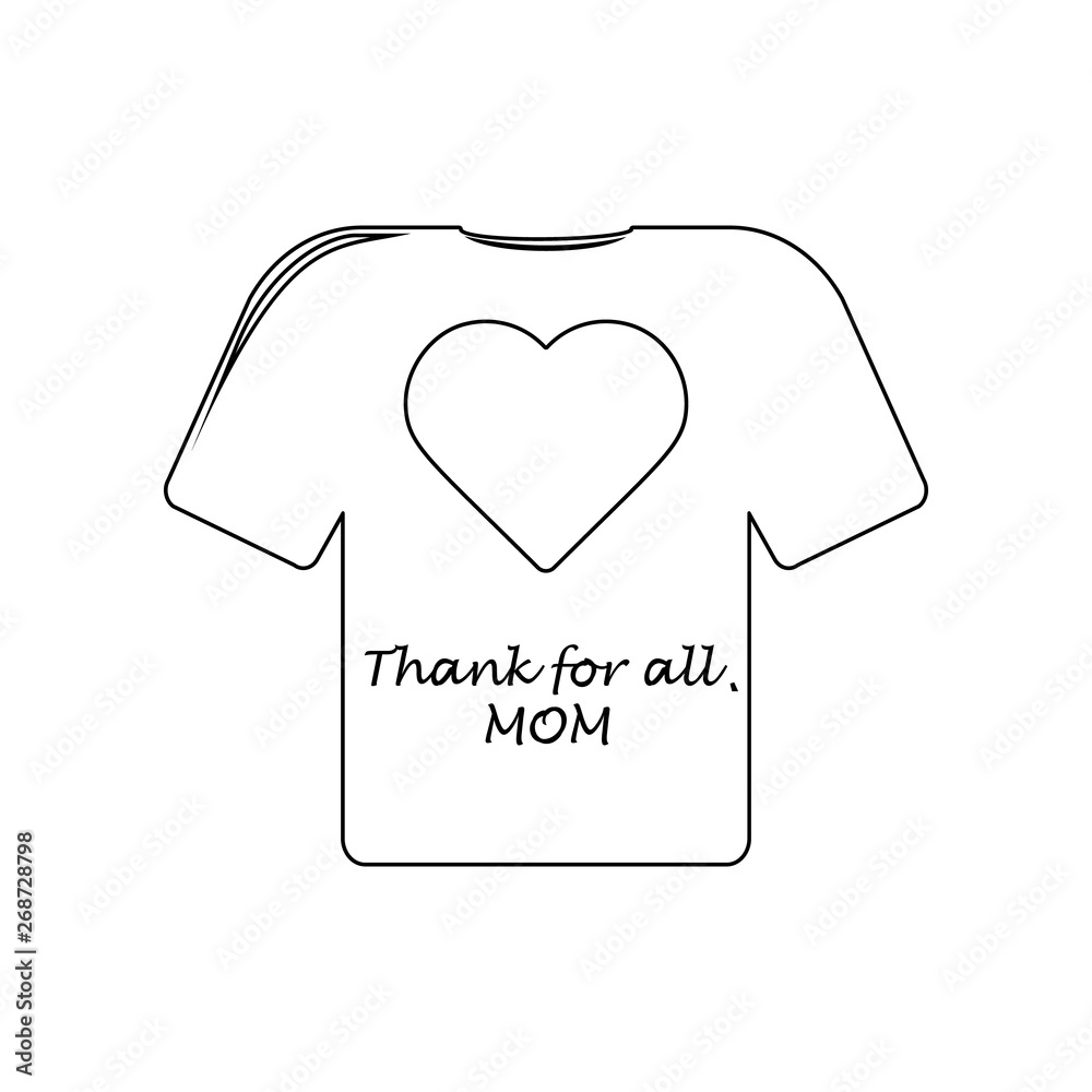 inscription on mother day tshirt icon. Element of Mother day for mobile concept and web apps icon. Outline, thin line icon for website design and development, app development