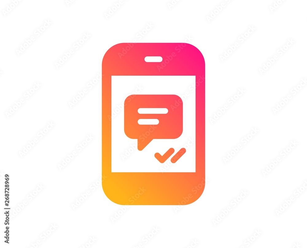 Phone Message icon. Mobile chat sign. Conversation or SMS symbol. Classic flat style. Gradient message icon. Vector Phone Message icon. Mobile chat sign. Conversation or SMS symbol. Classic flat style. Gradient message icon. Vector