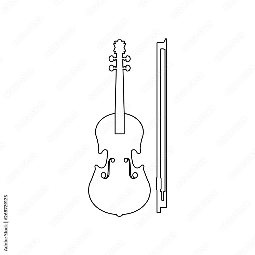 violin icon. Element of music instrument for mobile concept and web apps icon. Outline, thin line icon for website design and development, app development