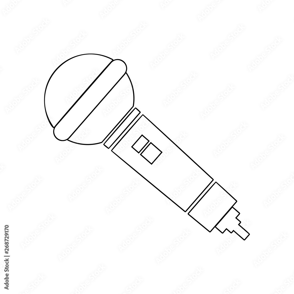 Microphone icon. Element of music instrument for mobile concept and web apps icon. Outline, thin line icon for website design and development, app development