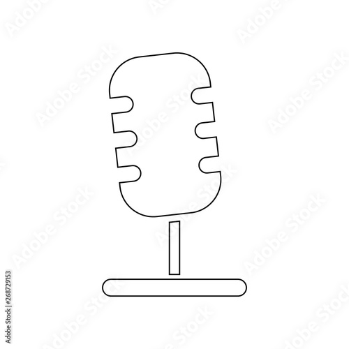 Microphone icon. Element of music instrument for mobile concept and web apps icon. Outline, thin line icon for website design and development, app development photo