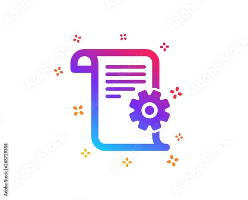 Technical documentation icon. Instruction sign. Dynamic shapes. Gradient design technical documentation icon. Classic style. Vector
