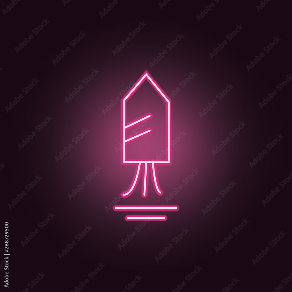 Firework neon icon. Elements of Party set. Simple icon for websites, web design, mobile app, info graphics