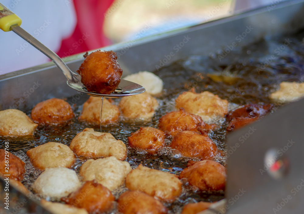 Frying Lebanese Zalabia Doughnut Fritters Stock Photo Adobe Stock