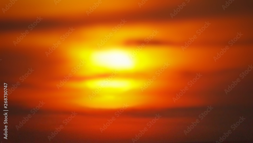 Blurred images and the atmosphere of the sun are falling in the evening.