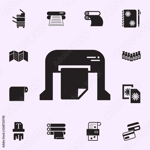 machine for printing newspapers icon. Print house icons universal set for web and mobile
