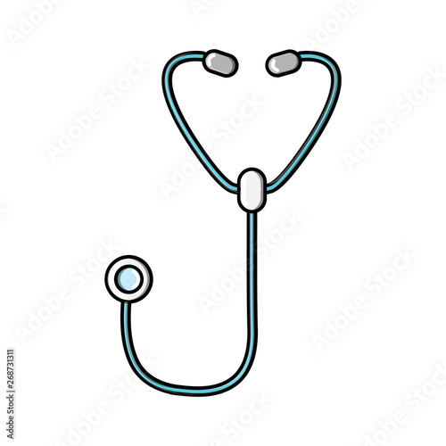 Stethoscope, phonendoscope medical to listen to the lungs and examine the patient's heart by a general practitioner icon on a white background. Vector illustration