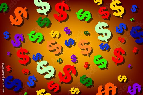 dollar money sign colorful vector