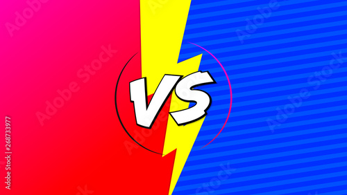 Versus screen, vs horizontal poster design template, fight backgrounds against each other, web banner, vector illustration