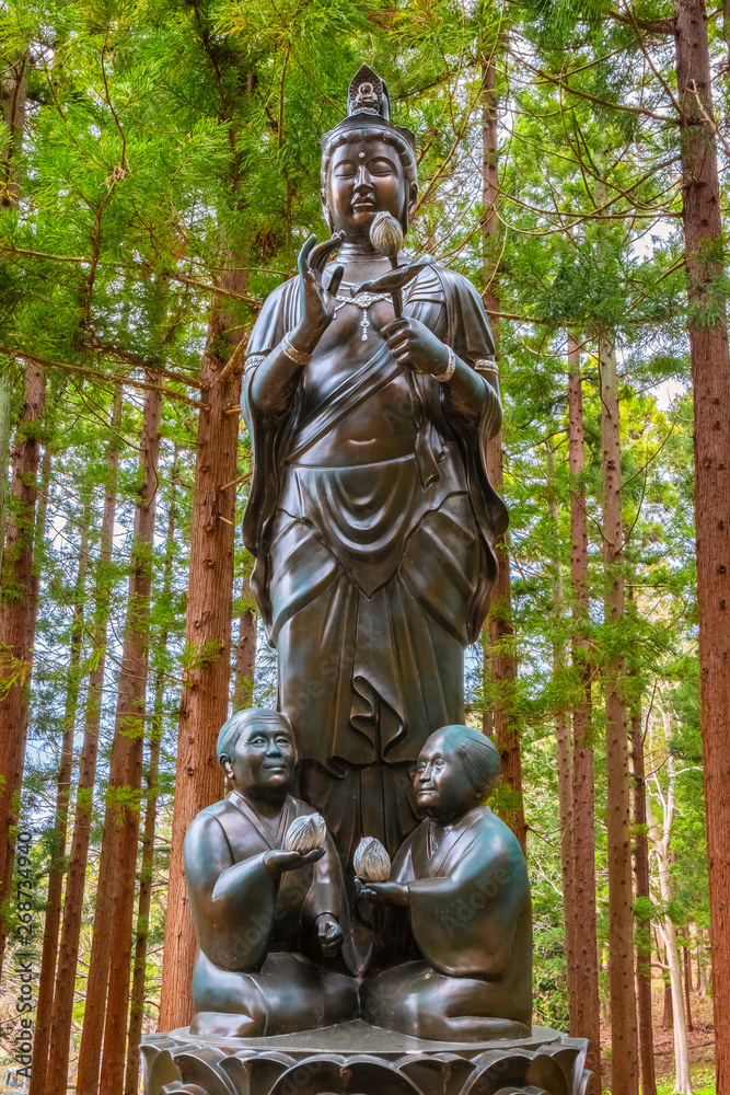 Buddha statues at Seiryu-ji Buddhist temple in Aomori, Japan
