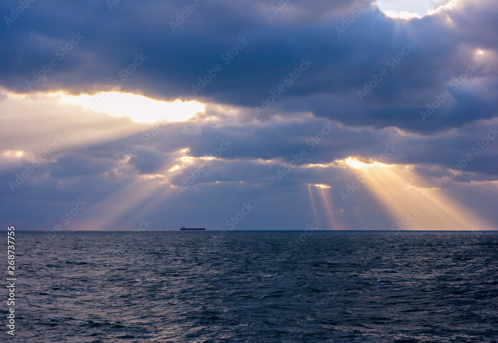 Over the ocean after the storm, Bohai Sea, China