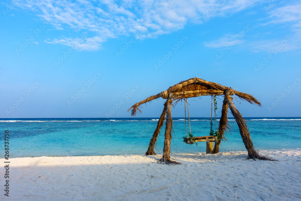 Local swing on the beach at Hulhumale Maldives