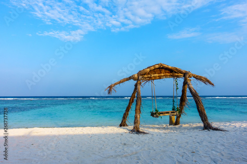 Local swing on the beach at Hulhumale Maldives photo
