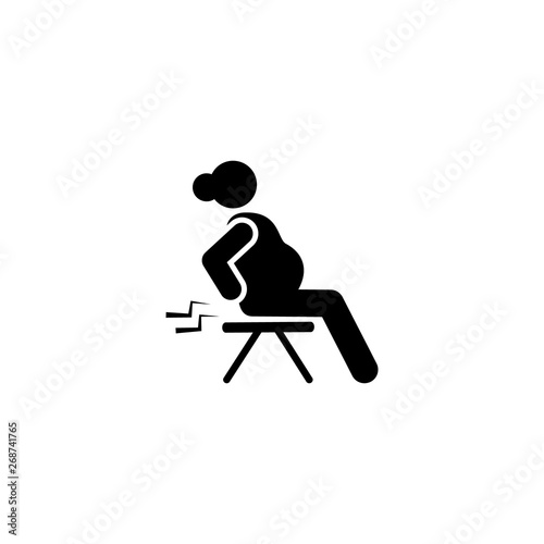 Angry, pain, woman, pregnant icon. Element of maternity icon. Premium quality graphic design icon. Signs and symbols collection icon for websites, web design, mobile app