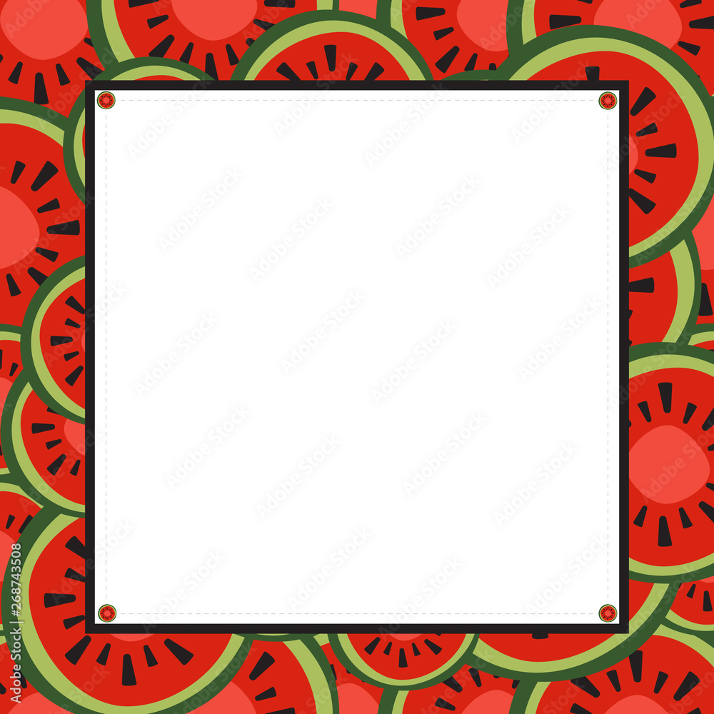 Pattern watermelon with copy space. Cute red watermelon design, Pattern watermelon with copy space. Cute red watermelon design,