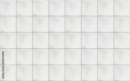 Vector illustration of horizontal square white marble ceramic tiles.